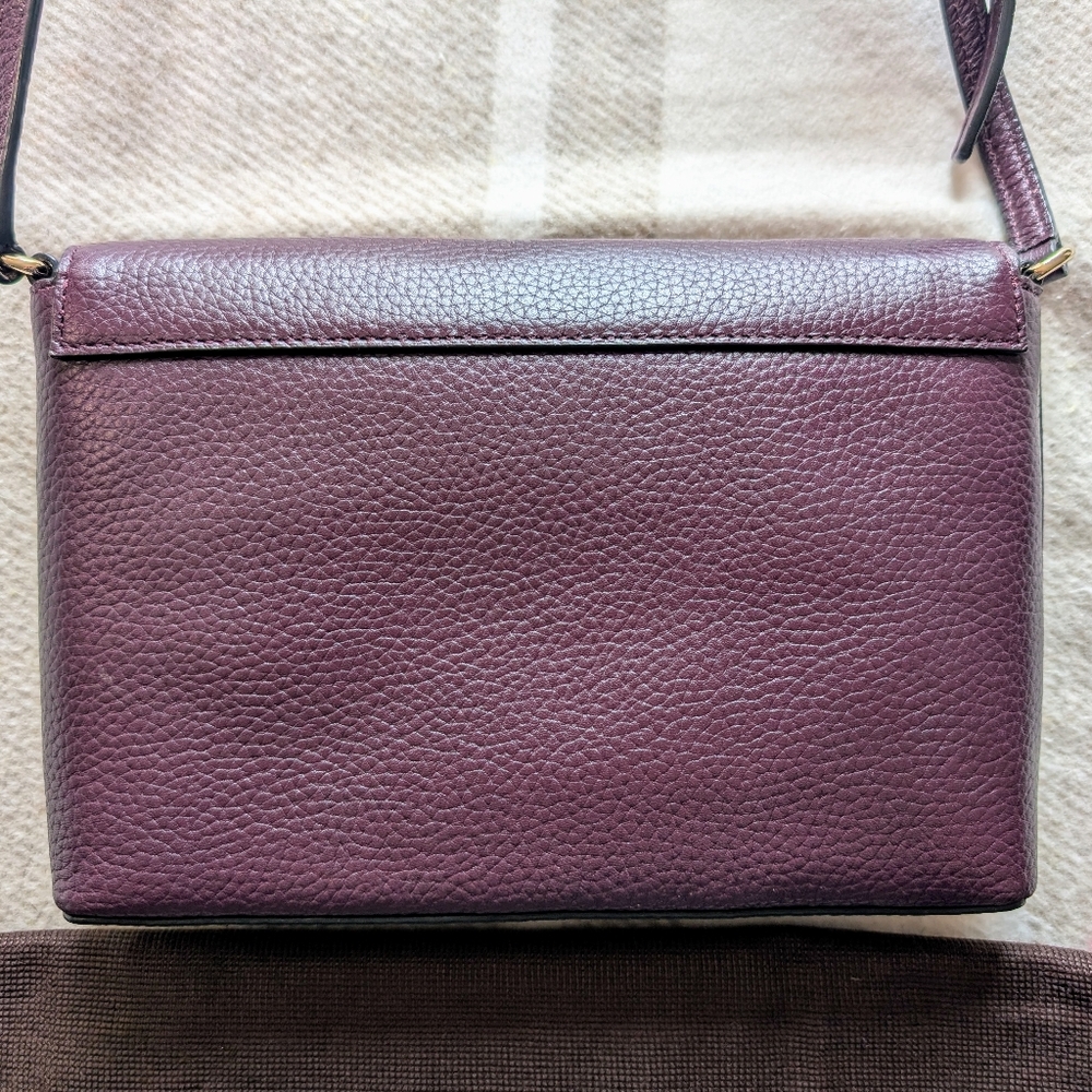 Kate Spade New York Purple Pebbled Leather Crossbody Envelope Shoulder Purse - Picture 3 of 5